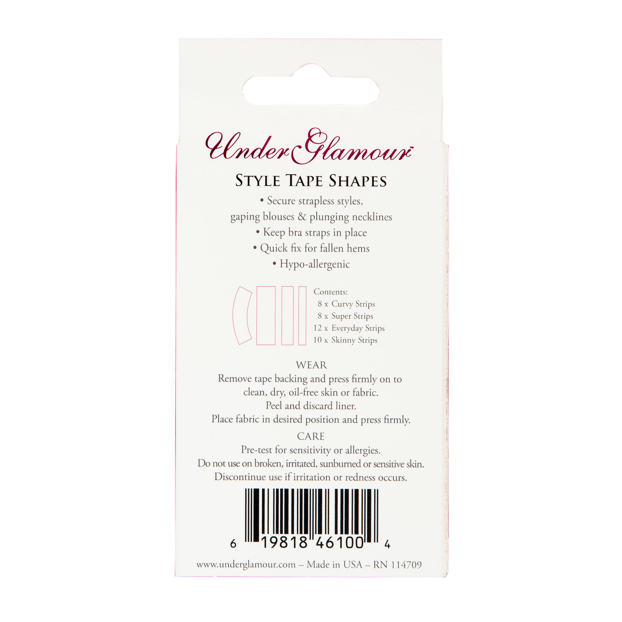 Under Glamour Style Tape Shapes